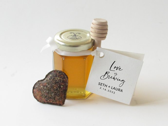 HONEY & TEA HEARTS wedding favour