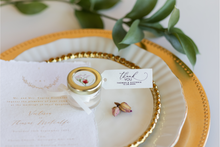 1 oz soy candle favor in rose scent, packaged by Lulu Island Honey. Ideal for wedding and baby and bridal shower.